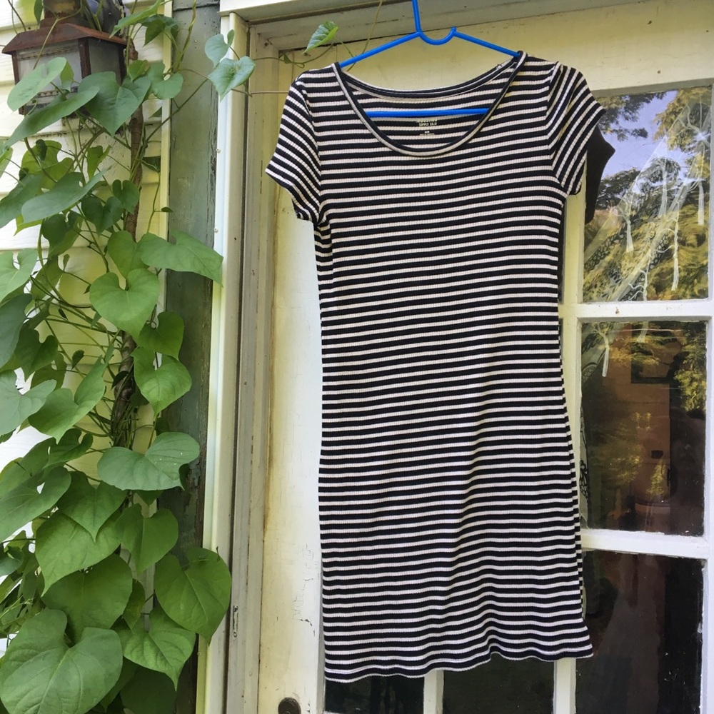 Black and white stripped dress